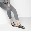 Kända märke Arizona Platta sandaler för män Kvinnor Fritidsskor Herr Spänne Summer Beach Toppkvalitet äkta lädertofflor med originallåda