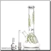 Hookahs Luminous beaker bong glass 3 types bongs with downstem oil rig dab water pipe tall 10'' small gift Free Shipping
