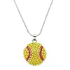 SAUVOO 1 Stück Mode Fußball Muster Anhänger Charms Halsketten Softball/Baseball Gliederkette Halskette für Männer Frauen Schmuck Geschenke