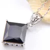 Luckyshine 5 sätter smycken set mode bröllop kvadrat svart onyx kristall cubic zirconia 925 silver hängen halsband örhängen