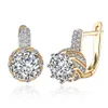 4 Färg Vitt guldpläterat Champagne Gold Plated Crystal Zircon Clip Earrings Woman Fashion Party Jewelry Wedding Presents 4356076