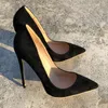 2018 mulheres 12 cm 10 cm 8 cm dedo do pé toe Bombas de Salto Alto senhoras moda sapatos de salto alto, preto sapatos de couro vermelho, personalizado 33-45