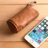banabanma Unisexe Style rétro en cuir véritable Multi-usage Portable Key Case Bag Coins Wallet Purse with Zipper Design NEW HOT ZK30