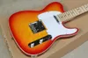 غيتار Cherry Sunburst Electric مع White Pickguard و Flame Maple Veneer و Binding Body و Hard Chrome ، تقدم خدمات مخصصة