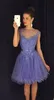 2018 bescheiden lavendel Sheer homecoming jurken cap sleeves kant appliques kralen korte prom dresses met riem backless cocktailjurken BA9172
