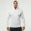 Felpe con cappuccio fitness da uomo GYM tinta unita con cappuccio atletiche casual felpe sportive top maniche lunghe257J