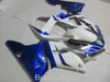 Gratis Custom Fairing Kit för Yamaha R1 2000 2001 Vit Svart Blå Fairings YZF R1 00 01 FS16