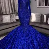 Luxe kralen pailletten prom dresses kant applique hoge hals lange mouw avondjurken stijlvolle Dubai arabia vestidos de fiesta feestjurk