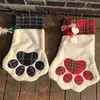 Juldekorationer Pet Animal Pendant Decoration for Dog Paw Snowflake Trees Stocking Socks Presentförpackningar Xmas Heminredning HH7-1370
