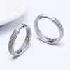 High quality silver plated hoop earrings whtie cz jewelry classic jewellery fast round women earring8516662