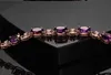 Luxo 18k cor ouro natural roxo cristal de alta qualidade bela folha pulseira oval zircônia cúbica para presente feminino jóias inteiras 7661877