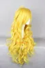 Prinsessan Peach Prestige Wig Yellow Long Wavy Spirals Cosplay Dressing Up Wig