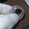 2017 New Women Fashion jewelry Full 320pcs Diamonique Cz White Gold Filled Engagement wedding band ring for women Gift