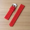 Bande di guardia rossa 12mm 14mm 16mm 18mm 19mm 20mm 21mm 22mm 24mm 26mm 26mm 26mm Straps in gomma silicone Calcini in acciaio con fibbia in acciaio Ban5678316 Ban5678316