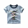 Ny baby pojke kläder söta pojkar kortärmad t-shirt bomull rund hals tecknad dinosaur kamouflage print barn kläder fahion 2018 barn pojkar