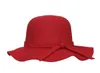 Automne hiver chaud enfants garçons filles Vintage large bord casquette doux laine feutre Bowknot melon disquette enfants chapeau de soleil chapeau de plage BY03666019311