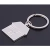 Chrome Silver Metal House Shape Keyring Shiny Key Ring Chain Brand New Fashion280C