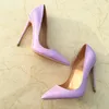 New purple lacquer fine-heeled pointed high-heeled shoes 12CM super high-heeled fashionable sexy women's shoes, customized 33-45 yards.