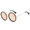 2024 Round Round Grongses Sunglasses Designer Sydes Ladies Crystal Sunglasses Women Big Frame Oval Mirror Sun Glasses for Female UV400