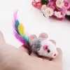 Colorful Soft Fleece False Mouse Toys For Cat Feather Funny Playing Pet dog Cat Small Animals feather Toys Kitten