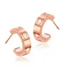 Nails d'oreilles ouverts entières entières en or pote d'oreille en acier en or rose 18k Boucles d'oreilles en or rose pour femmes charmes mode6412050