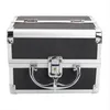 wholesales !!!Fashion Cosmetic bag Portable Diamond Texture Aluminum Makeup Storage Bag with Mirror & Key Black