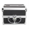 wholesales !!!Fashion Cosmetic bag Portable Diamond Texture Aluminum Makeup Storage Bag with Mirror & Key Black