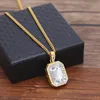 5 Colors Europe and America Hip Hop Jewelry Necklaces Mini Square Ruby Charm Cuban Link For Men Women Nice Gift8695818