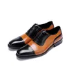 Genuine Spring Autumn Men Leather Single Lace Up Italian Dress Oxfords Business Wedding Shoes 78