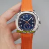 11 цвет новый Aquanaut дата 5968A-1 черный циферблат автоматические мужские часы 316L стальной корпус черный оранжевый резиновый ремешок спортивные мужские часы Pure_time