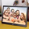 Freeshipping Digital Photo Frame Electronic Album 15 Inches Front Touch Buttons Multi-language LED Screen Pictures Music Video