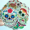 50Pcs-Pack Colorful Skull Halloween Vinyl Sticker Waterproof Stickers for Bottle Laptops Car Planner Scrapbook Phone Macbook Wardrobe Wall Door Organizer Decal