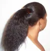 Kinky Straight Ponytail Brésilien Cheveux Humains Cordon De Queue De Cheval Clip Dans Les Extensions De Cheveux Couleur Naturelle Remy Puff Queue De Cheval Morceaux De Cheveux 120g