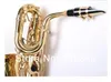 High Level Professional Saxophone Saxofon Powierzchnia Gold Lacquer Baritone Sax Marka instrumenty z ustnikiem i obudową