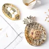 Creative ceramic Pineapple Plate Ring Jewelry display tray Fruit Saucer Dessert Plate Wedding Birthday party table decor pineapple dish