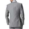 New Light Grey Side Vent Slim Fit Groom Tuxedos Groomsmen Wedding Man Suit Men039s Suits3869254