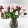 PU Gefälschte Künstliche Blumenstrauß Real Touch Silk Tulip Blumen für Party Hochzeit Dekoration Blume