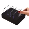 4 Puertos Multi Puertos Universales Desarracibles USB Estación de carga Soporte de soporte Cargador de escritorio para tableta de teléfonos móviles EU Reglo8941432