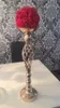 new style Gold Flower Vases Candle Holders Stand Wedding Decor Road Lead Table Centerpiece Rack Pillar Party Candlestick Candelabra best0071