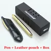 Mini Crocodile 9cm space ballpoint pen golden rings and leather pouch Neat Convience Office Supplies pens 6 colours