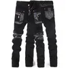 Whole- Korean style cool fashion Mens punk pants with leather zippers Black color Tight skenny Plus size 33 34 36 Rock trouser2748