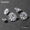 Transgems 9mm 3 karat gh färgcertifierad man gjorde diamant lös moissanite pärla test positivt som äkta diamant gemstone1162743