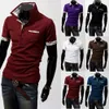 2018 New Lattice Colorblock Men's Slim Fashion T manica corta manica corta coperta moda