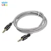 3.5mm Jack Aux-kabel för iPhone 6 Samsung MP3 3,5 mm Bil Ljudkabel Tråd Färgrik Nylon Hörlurar AUX CARD 1M 400PCS / LOT