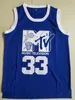 MI08 MENS BASKABALL JERSEYS #33 WILL SMITH JERSEY MUSIK TELEVISION FÖRSTA årliga rock N'JOCK B-BALL JAM 1991 Stitched Shirts Black S-XXL