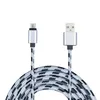 Micro câbles en tissu tressé 1m 2m 3m câble de chargement de données usb en alliage d'aluminium pour samsung s4 s6 s7 htc lg pour téléphone sony 5 6 7 plus