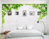 Gros-3D photo papier peint personnalisé 3d peintures murales papier peint Moderne minimaliste mur de briques blanches fleur fleur vigne cadre photo TV fond mur