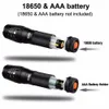 Stor kampanj LED ficklampa 5 lägen 5000 Lumen Zoomable Ultra Bright Cree XM-L T6 LED Torch 18650 Batteri + Laddare