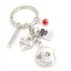 Nouveauté bricolage Interchangeable 18mm Snap bijoux Snap porte-clés enseignant porte-clés sac breloque boutons pression porte-clés pour les enseignants cadeaux