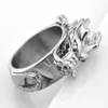 Fanssteel из нержавеющей стали мужские ювелирные изделия панк -кольцо винтажное кольцо -спиральное дракон китайское байкерское кольцо зодиака для братьев FSR08W035998484